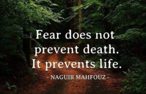 fear prevents life