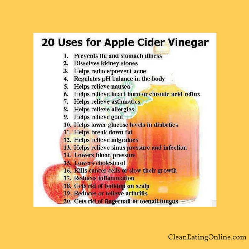 Clean Eating Online - 20 uses for apple cider vinegar