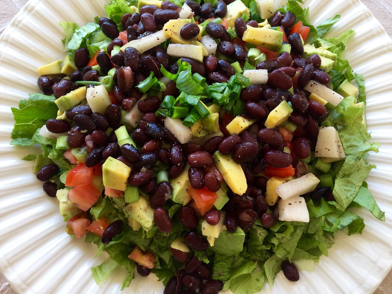 Black bean salad in a dish