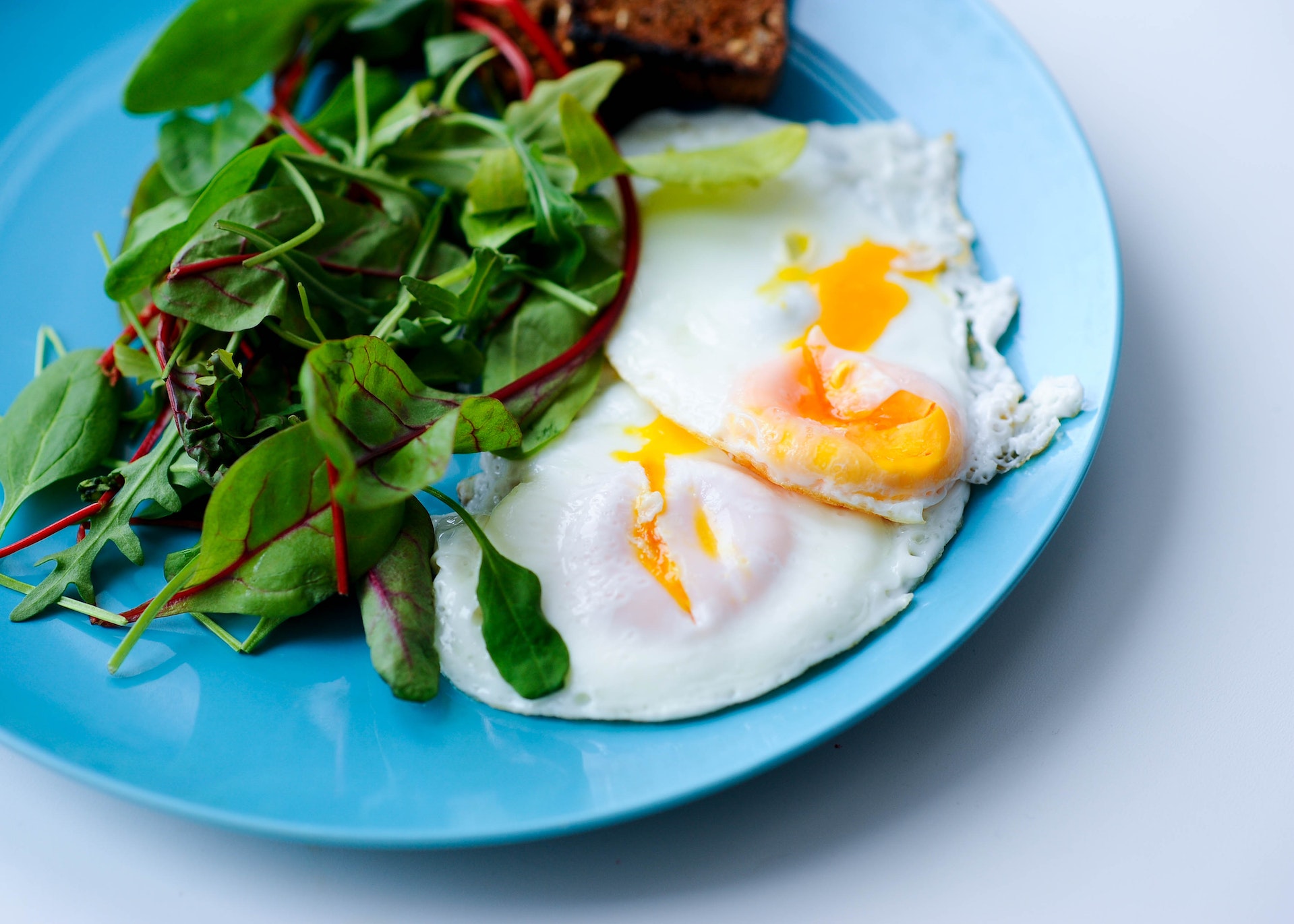 Spinach and egg on a plate