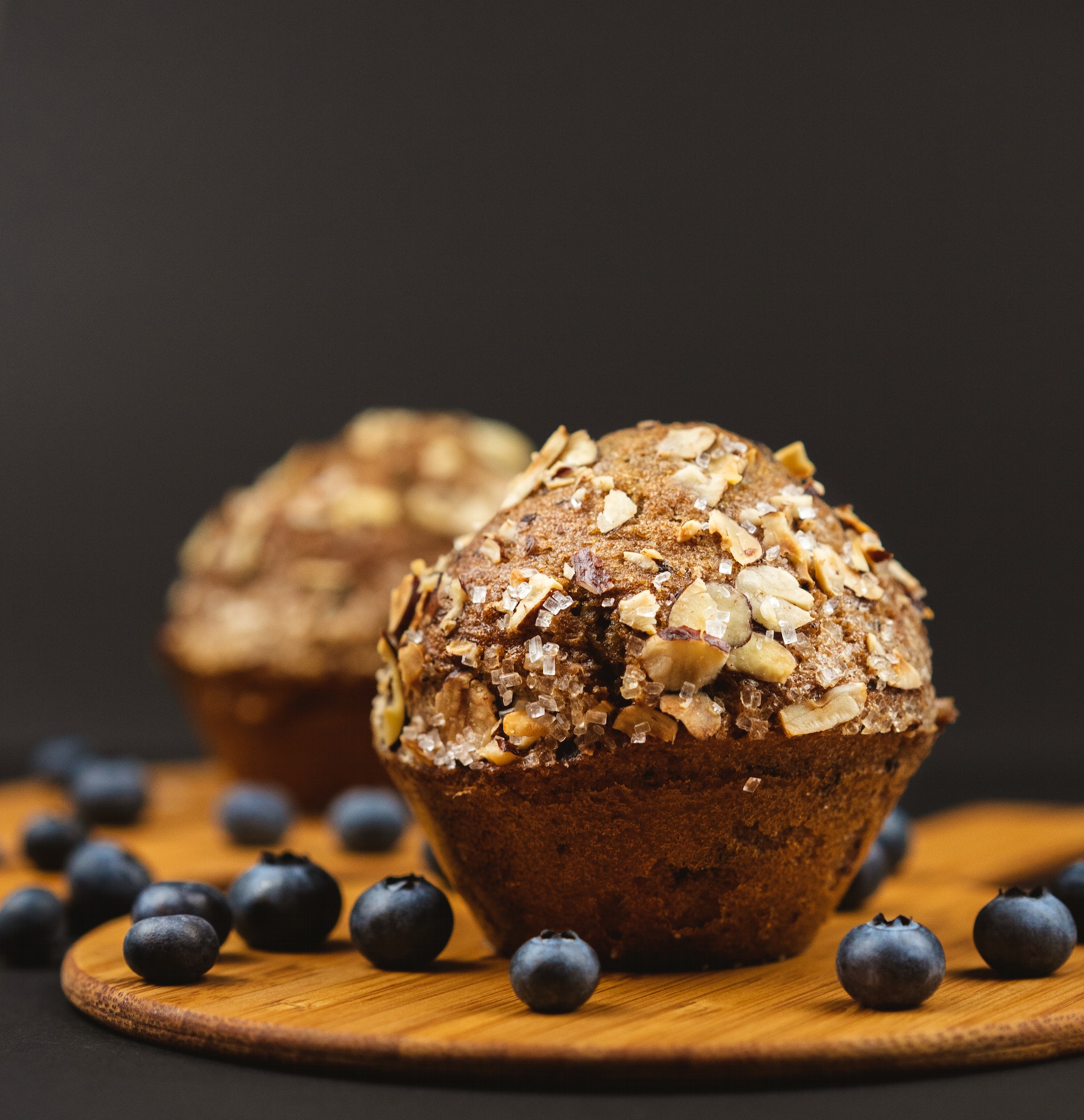 Muffins with blueberry, nuts and other ingredients